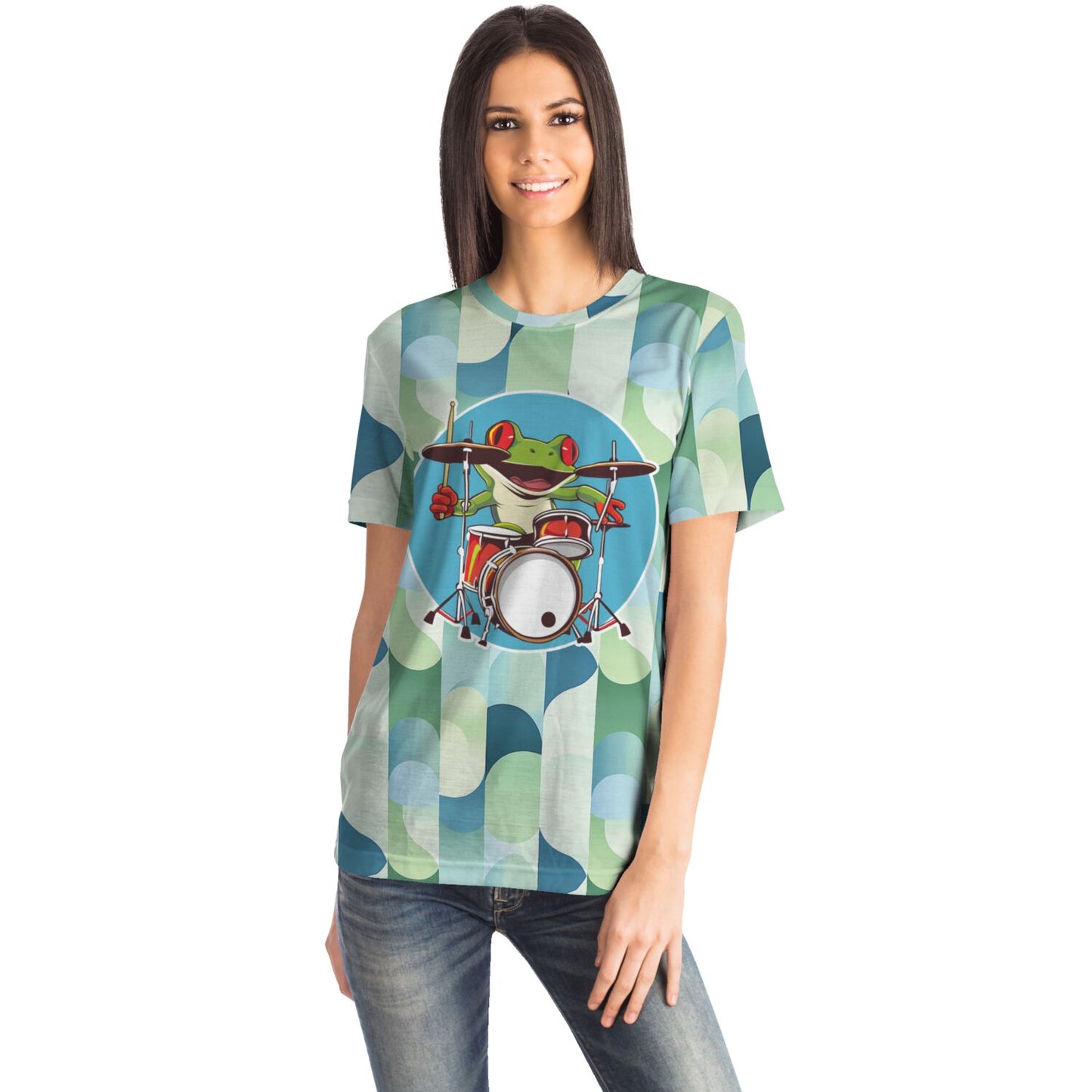 Drumming Frog Retro Groove T-Shirt