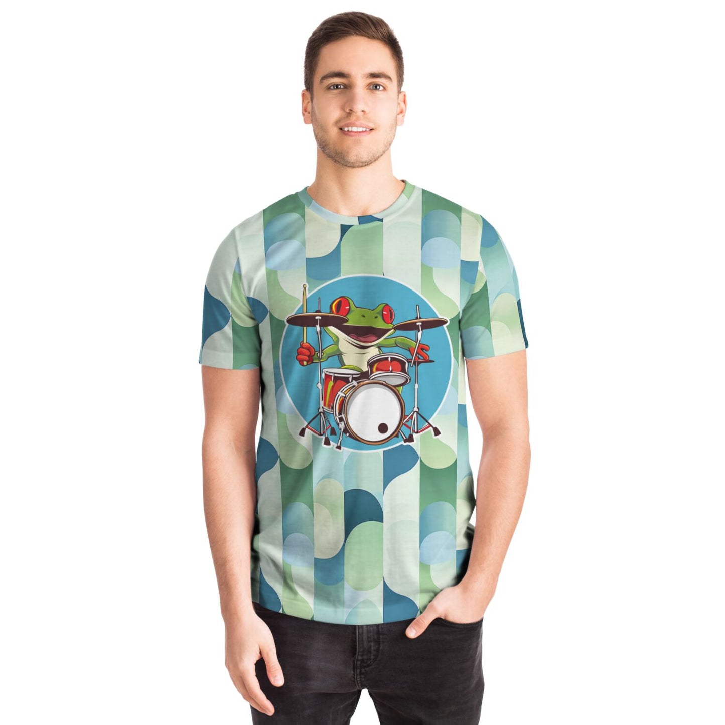 Drumming Frog Retro Groove T-Shirt
