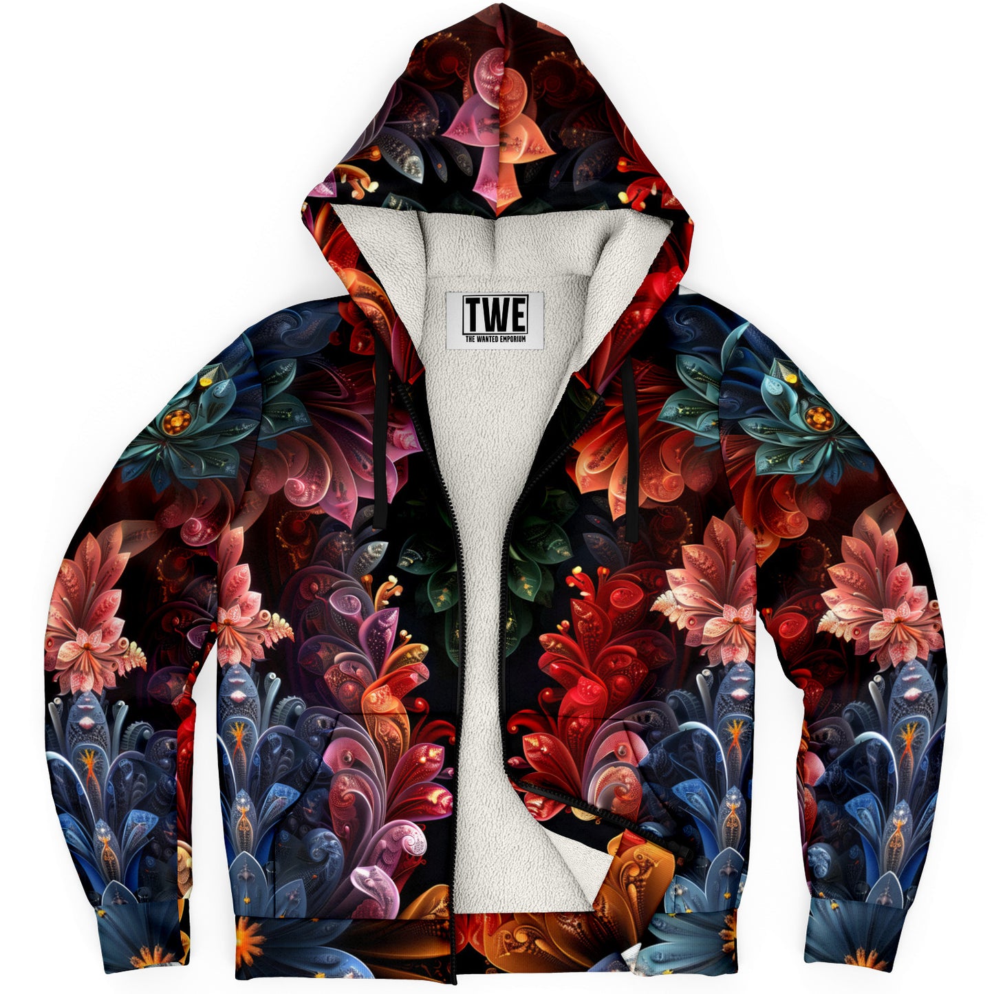 Floral Fantasy Microfleece Zip Hoodie - AOP