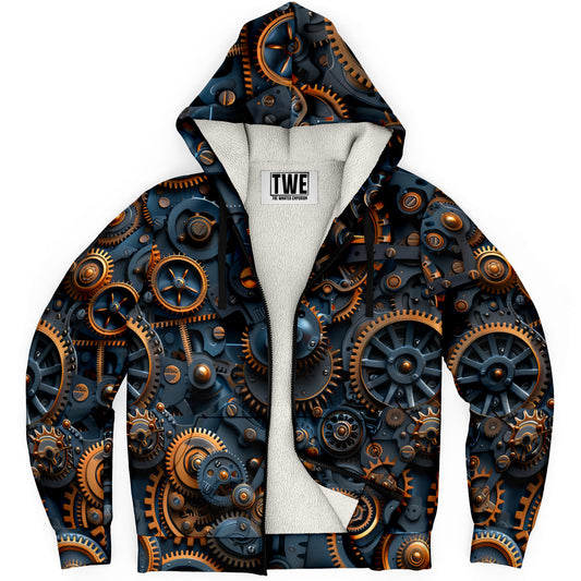 Steampunk Gear Microfleece Zip hoodie - AOP