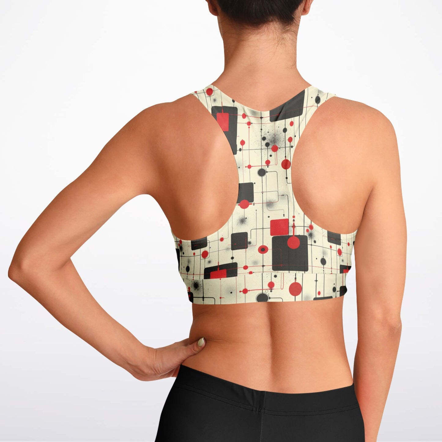 Modern Geometric Pattern Sports Bra