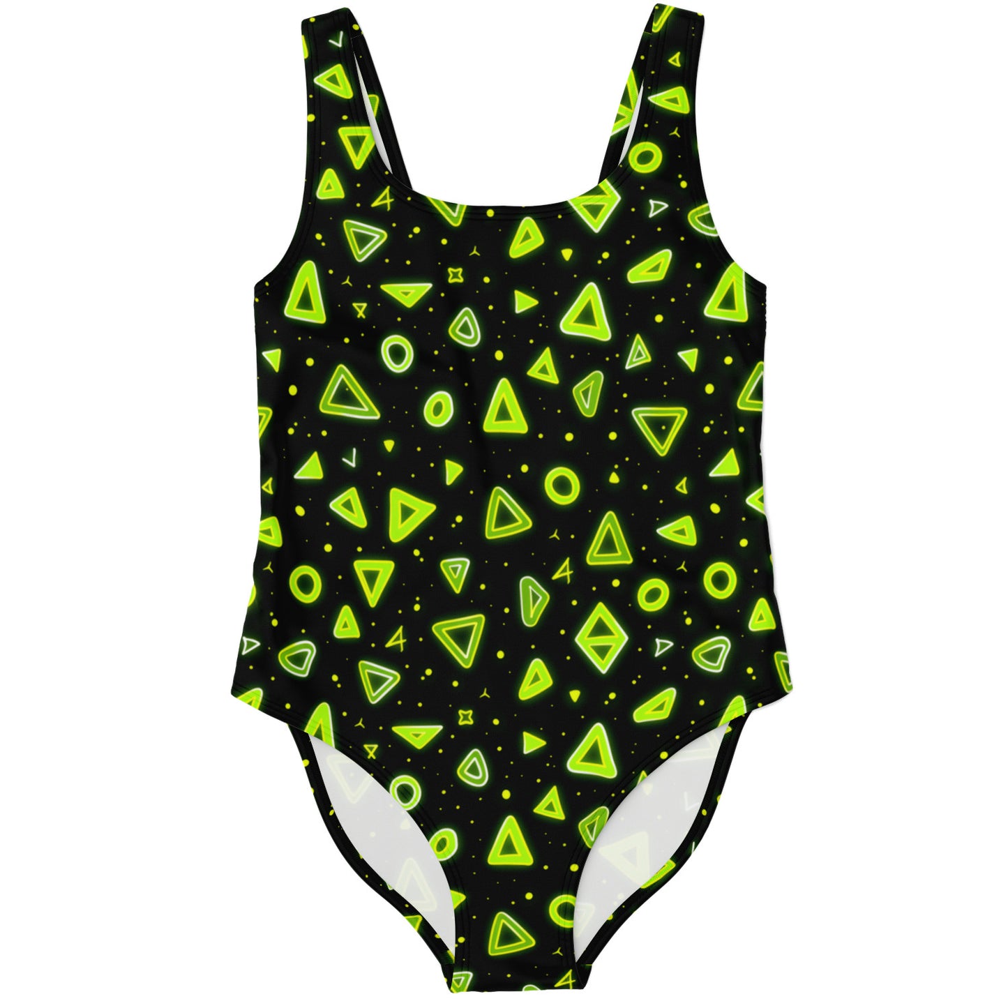 Neon Geometric Pattern Women's One-Piece Swimsuit - AOP