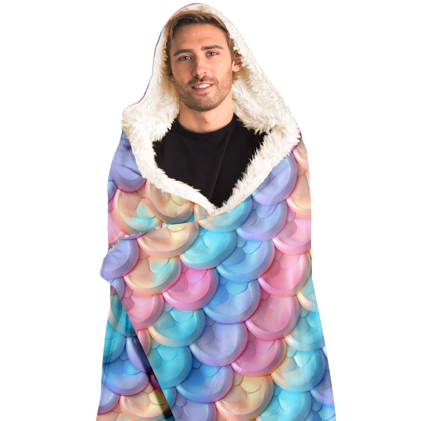 Enchanted Mermaid Scales Hooded Blanket