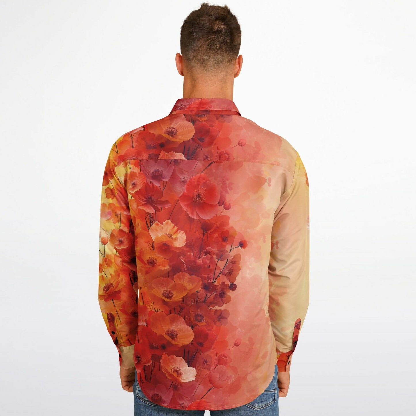 Vibrant Floral Long Sleeve Button Down Shirt