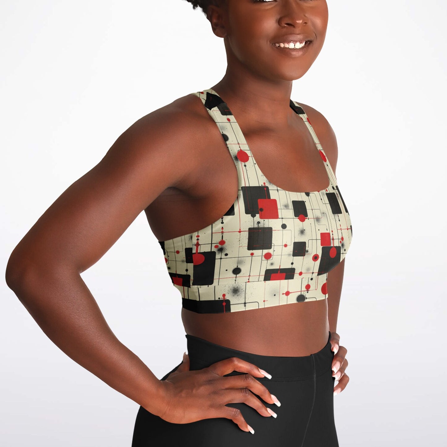 Modern Geometric Pattern Sports Bra