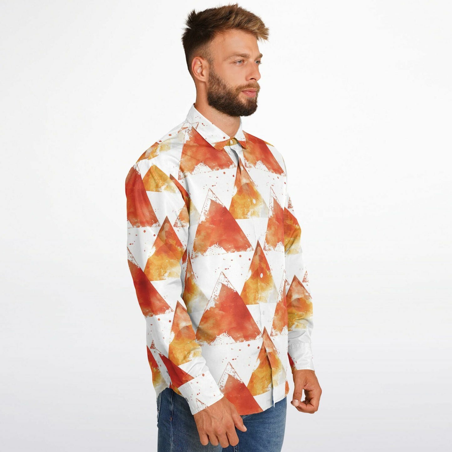 Autumn Peaks Long Sleeve Button Down Shirt