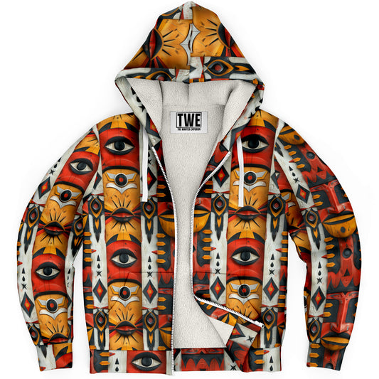 Tribal Eyes Microfleece Zip hoodie - AOP