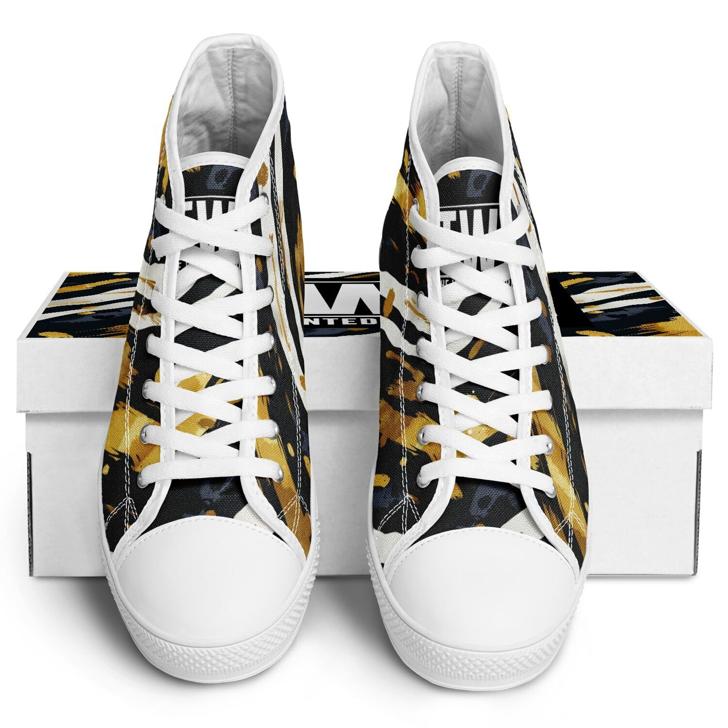 Urban Peak High-Top Shoes with Bold Brushstrokes Design