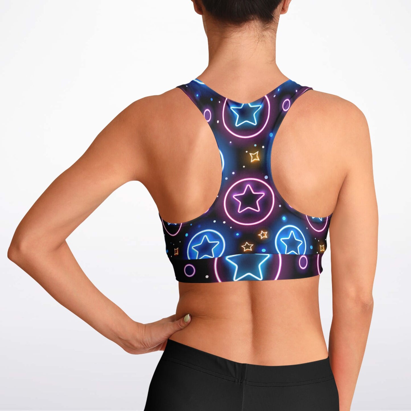 Neon Starburst Padded Sports Bra