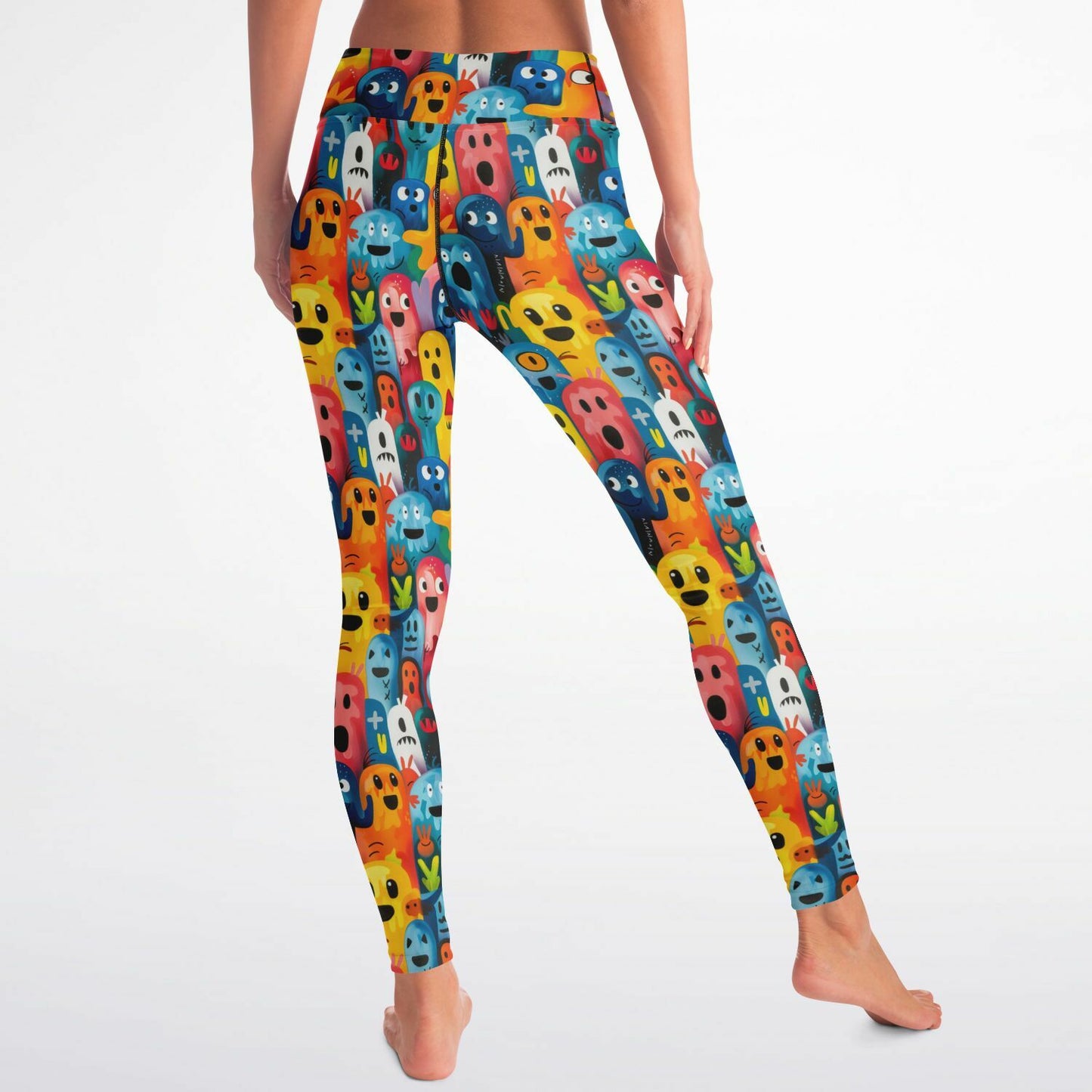 Colorful Monster Faces Yoga Leggings - AOP