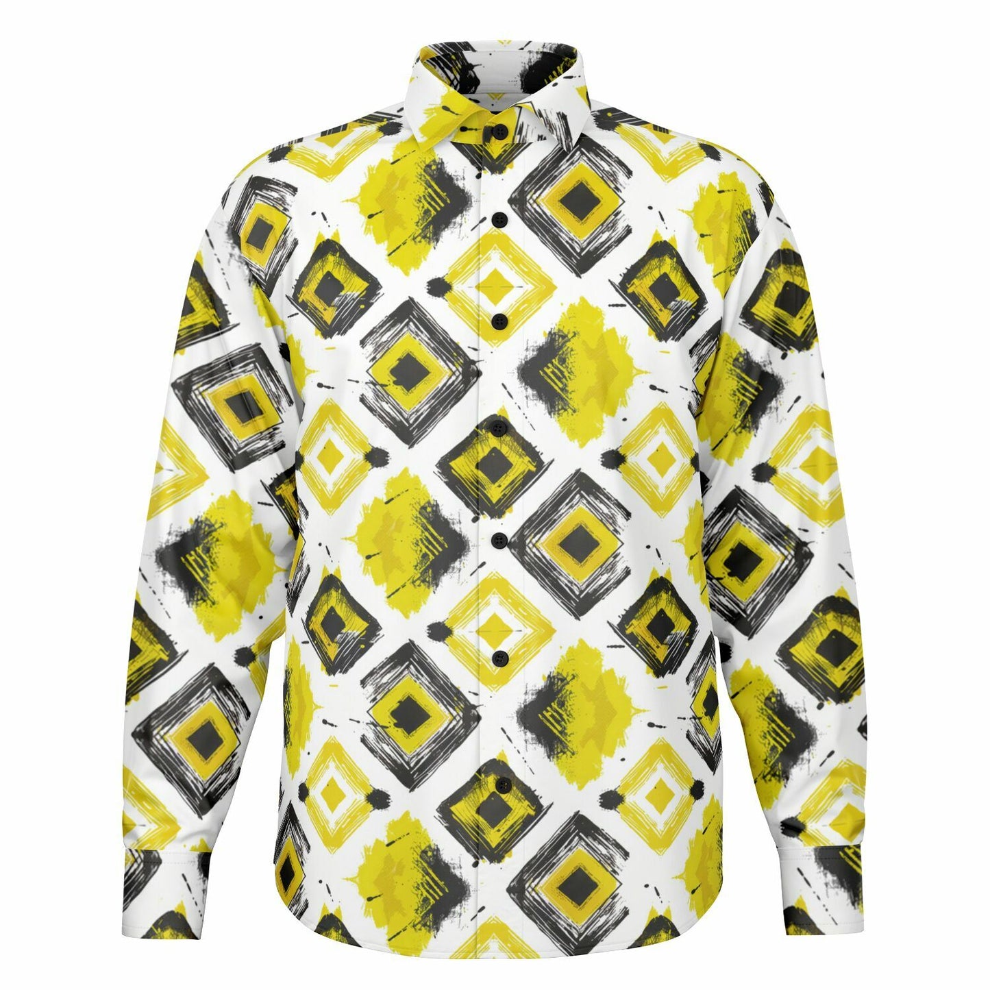 Geometric Vibes Long Sleeve Button Down Shirt