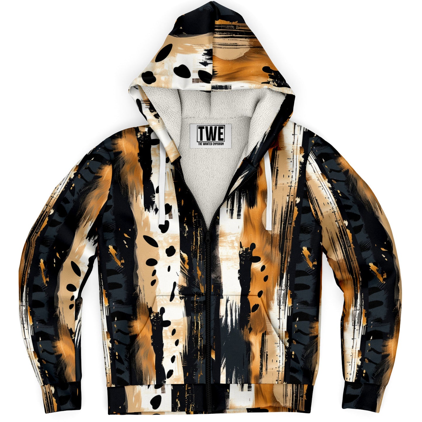 Wild Brushstroke Microfleece Zip hoodie - AOP