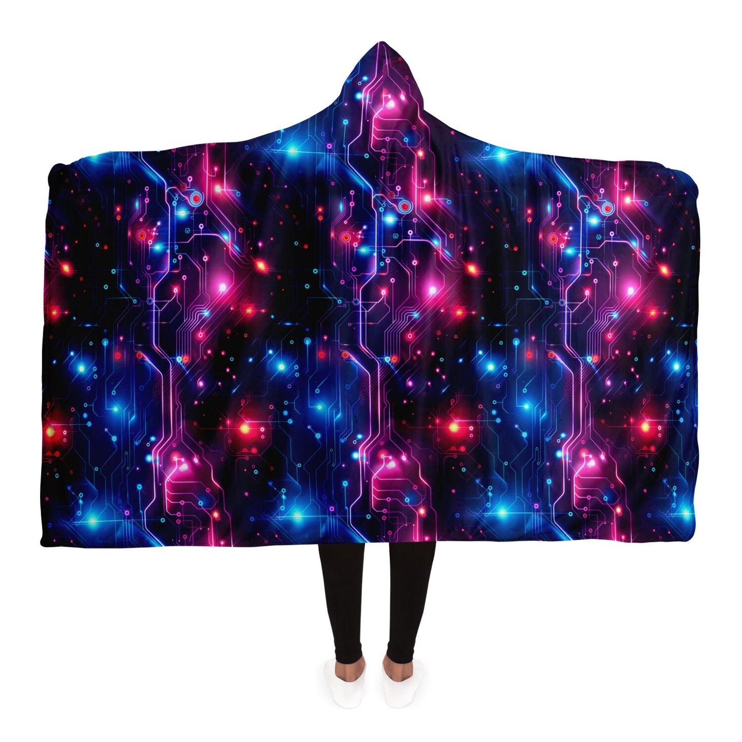 Techno Glow Circuitry Hooded Blanket