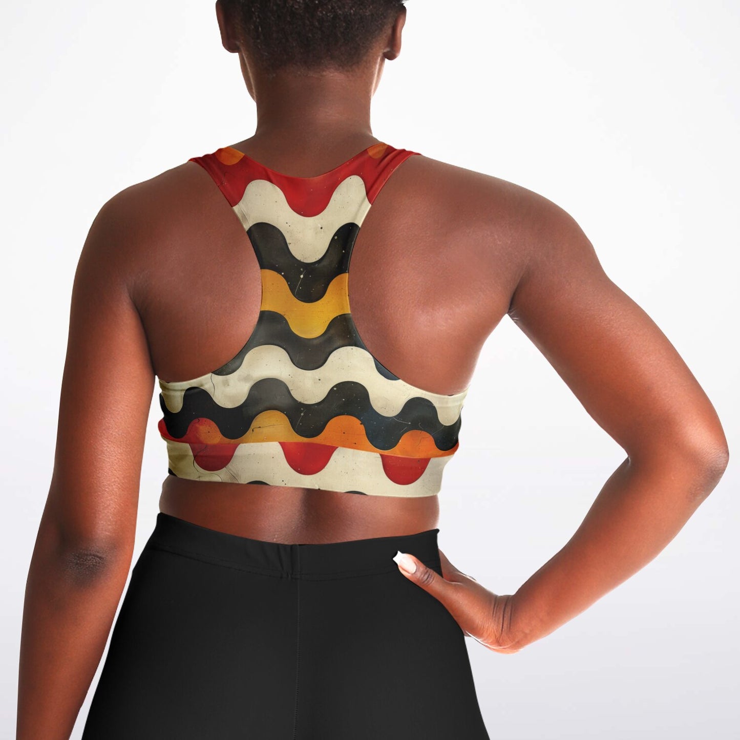 Retro Wave Padded Sports Bra