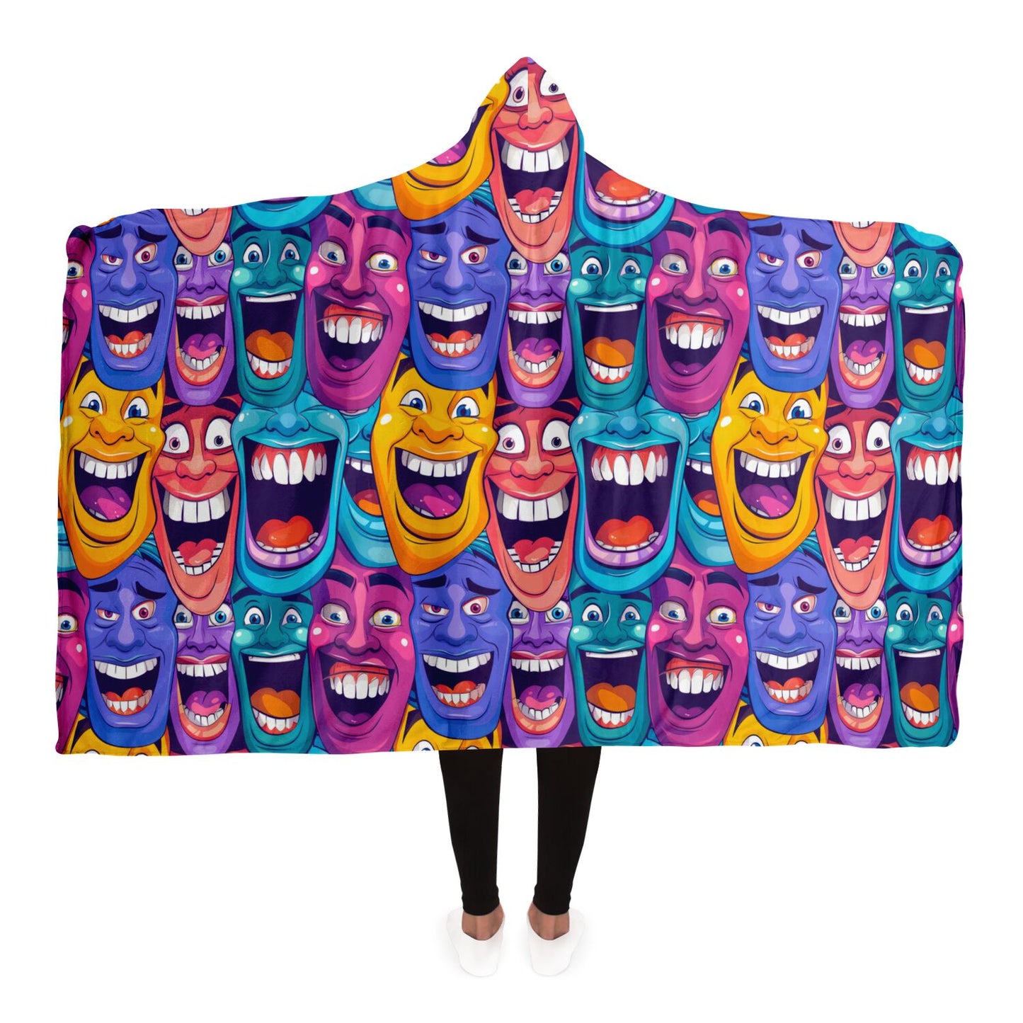 Laughing Faces Hooded Blanket