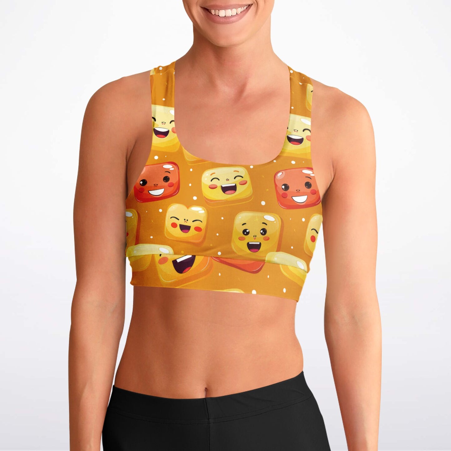 Happy Faces Padded Sports Bra