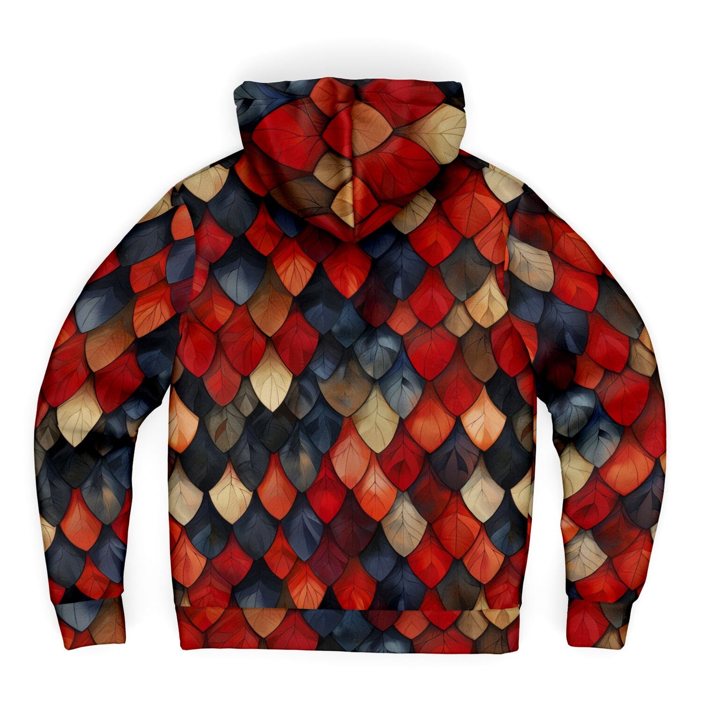 Autumn Leaf Scale Microfleece Zip hoodie - AOP