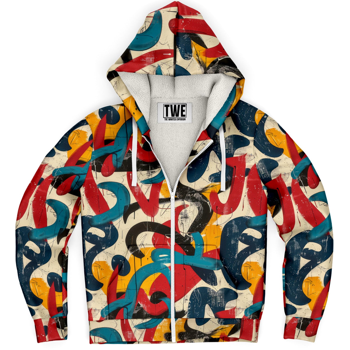 Urban Graffiti Microfleece Zip hoodie - AOP