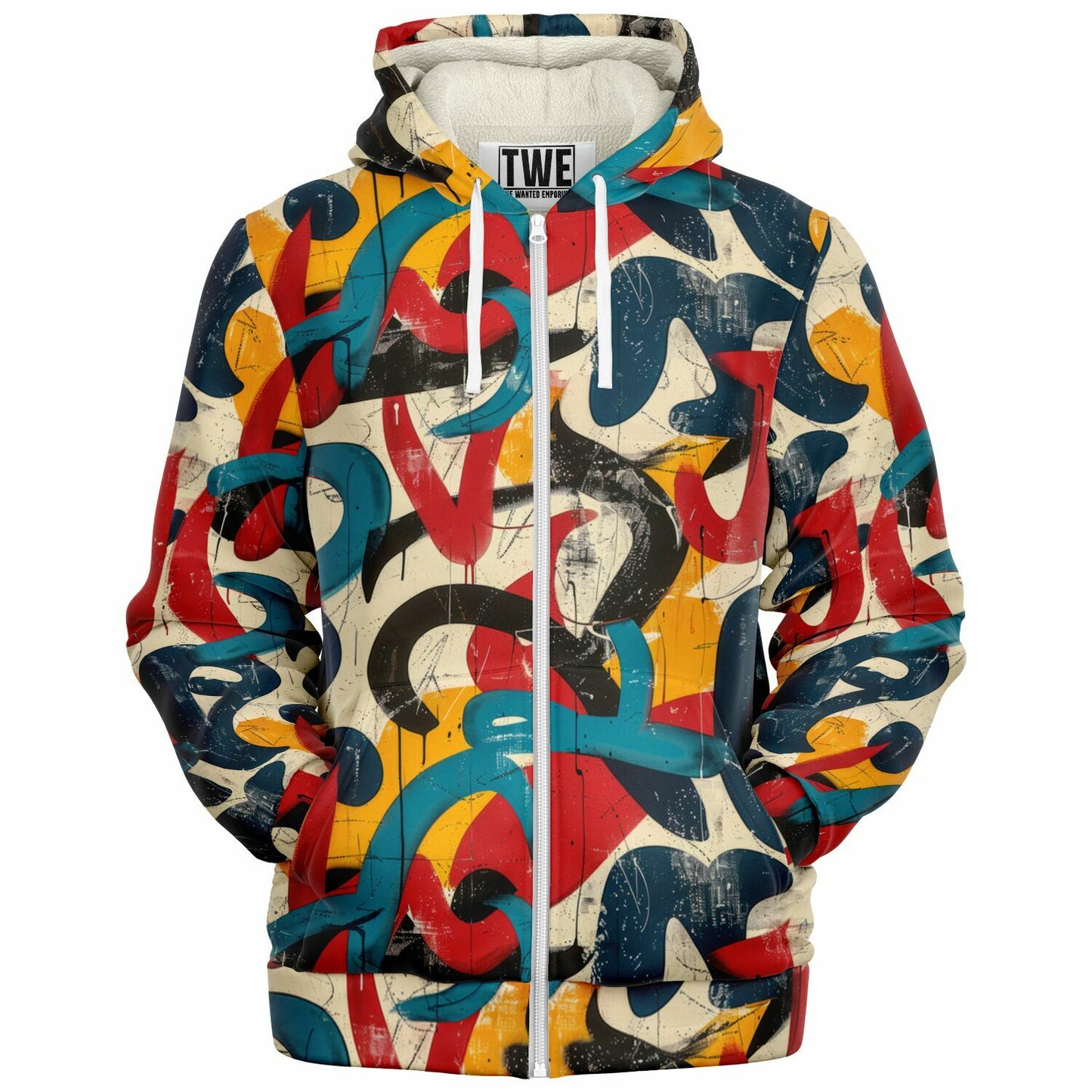 Urban Graffiti Microfleece Zip hoodie - AOP