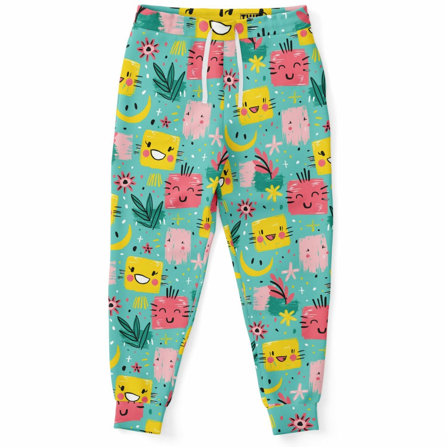 Cute Kawaii High-Waisted Joggers for Playful and Adorable Loungewear - AOP