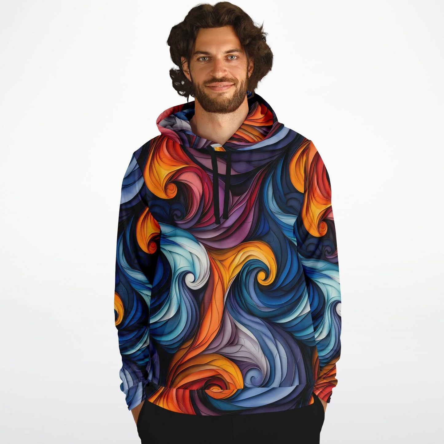 Vibrant Swirls Women's Hoodie for Bold and Artistic Style - AOP