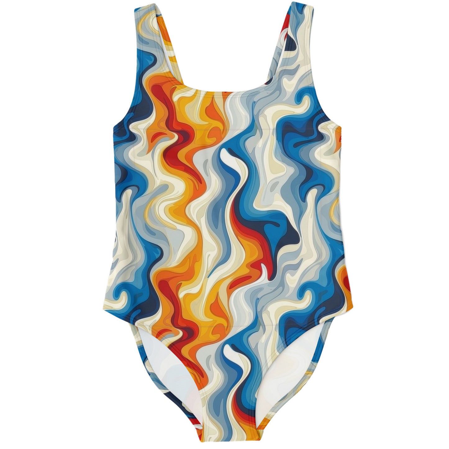 Retro Swirl Pattern Women's One-Piece Swimsuit - AOP