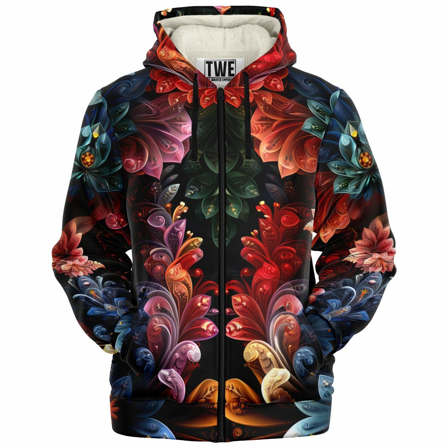 Floral Fantasy Microfleece Zip Hoodie - AOP