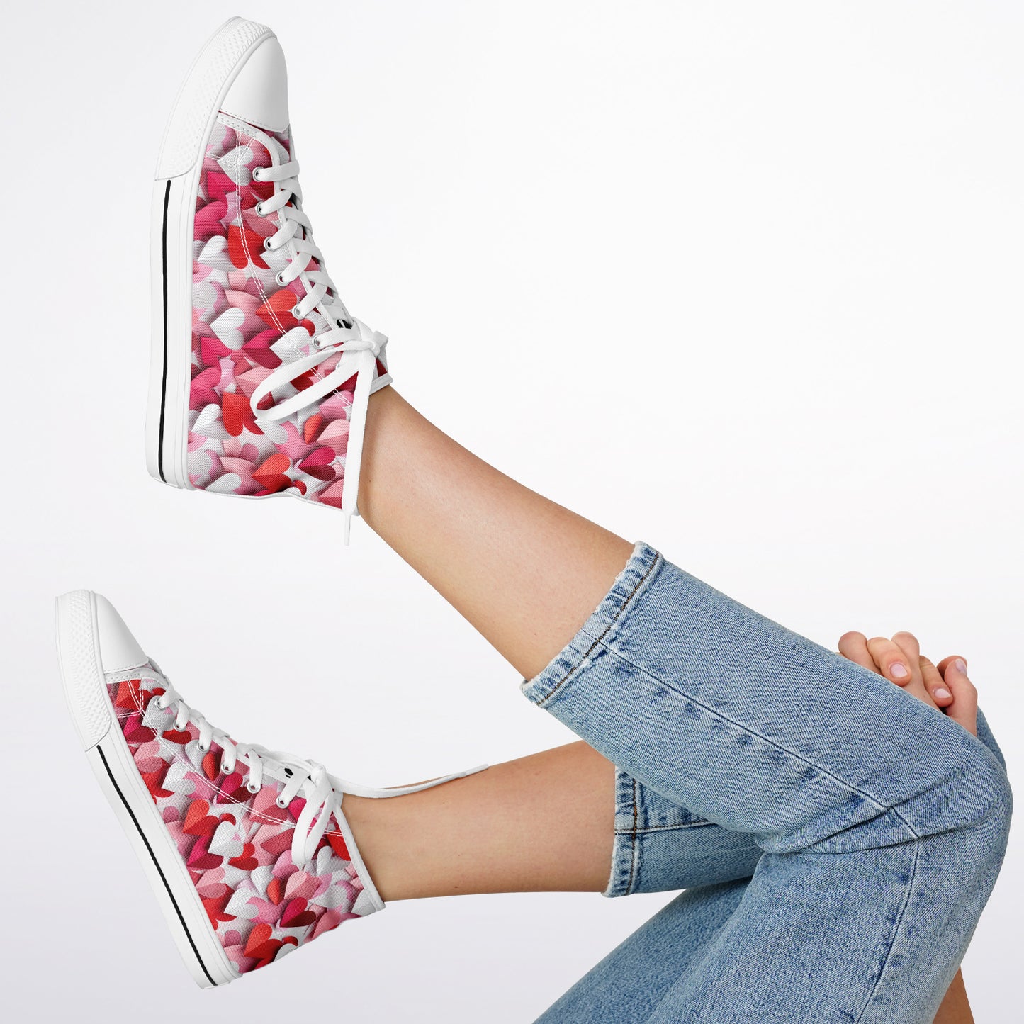 Urban Peak High-Top Shoes with Heart Pattern Design