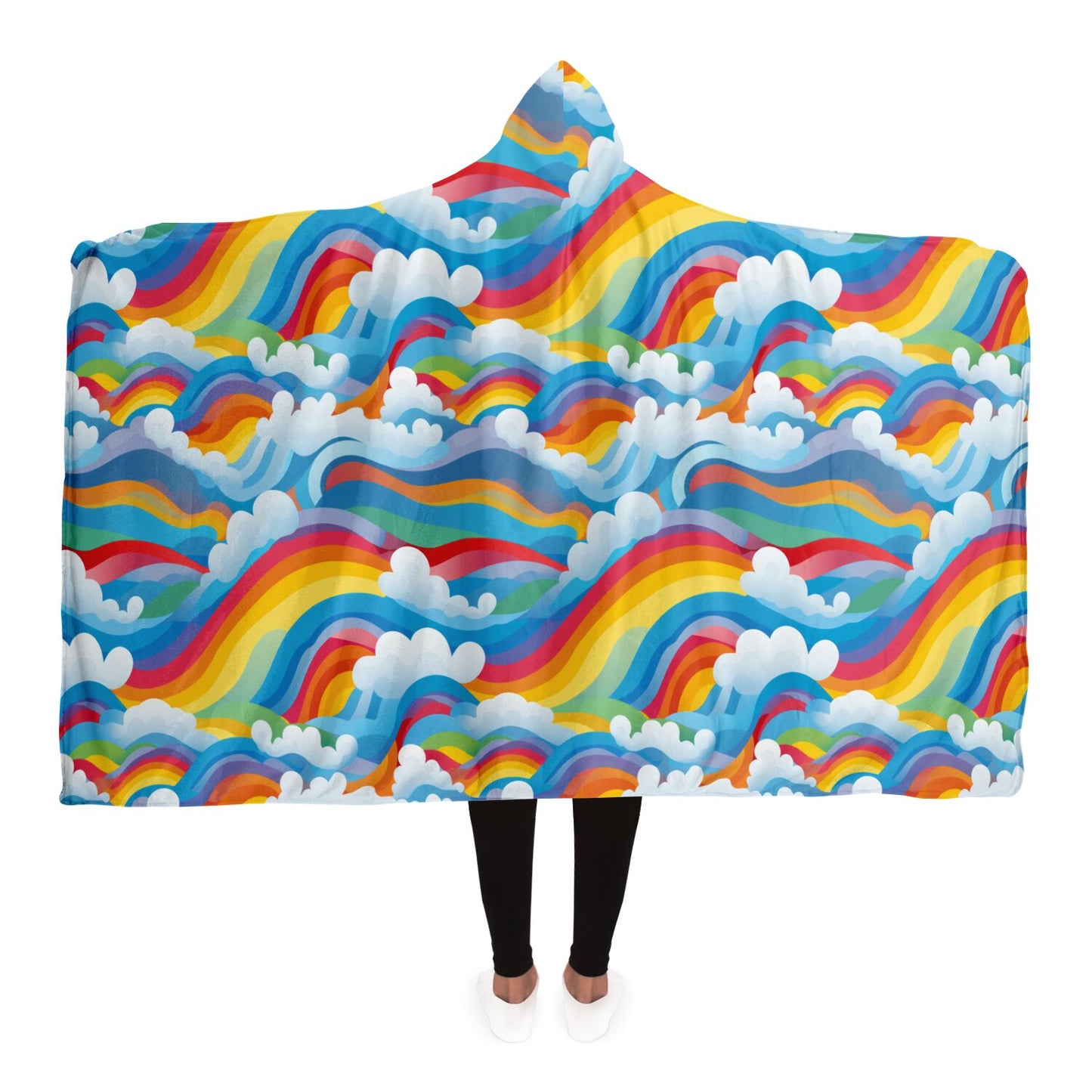 Cosy Rainbow Hooded Blanket