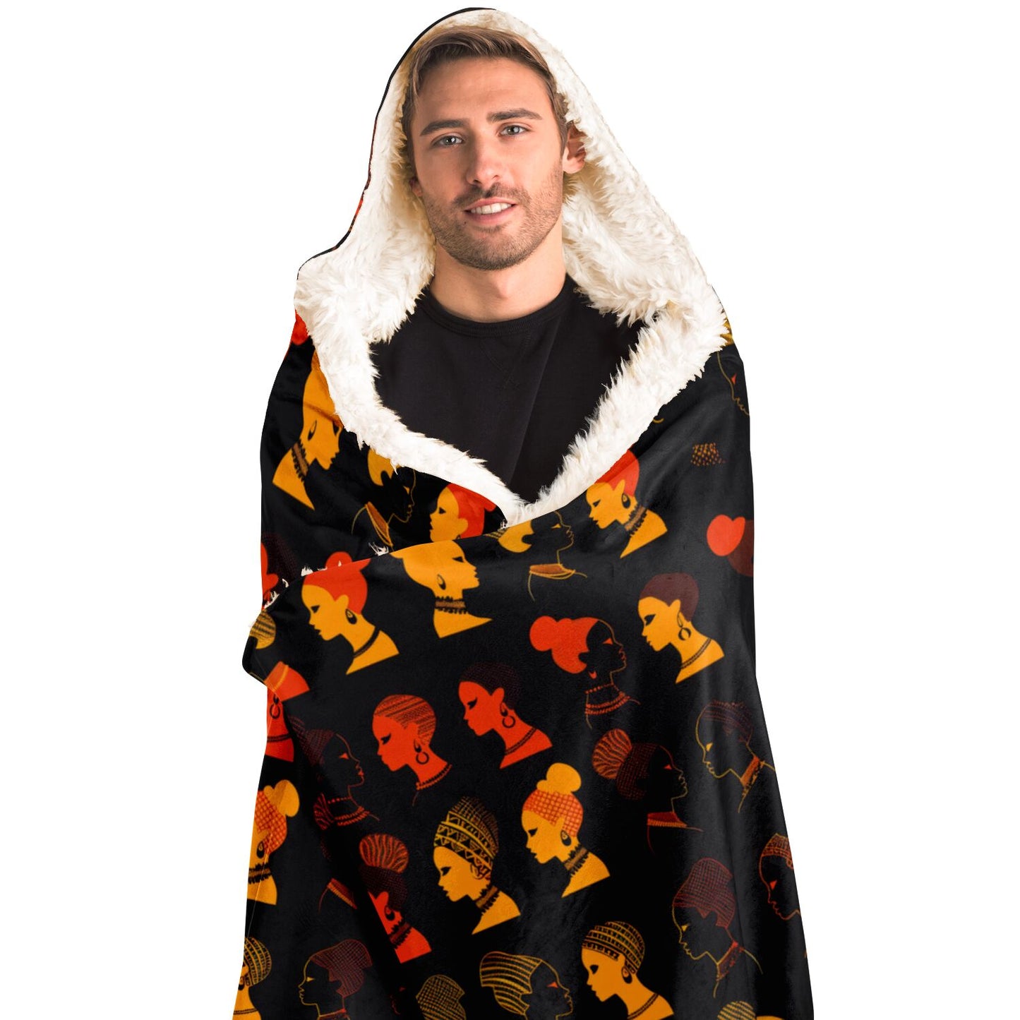 Vibrant African Silhouette Hooded Blanket