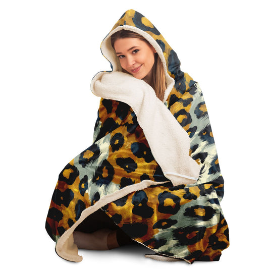 Bold Leopard Print Hooded Blanket