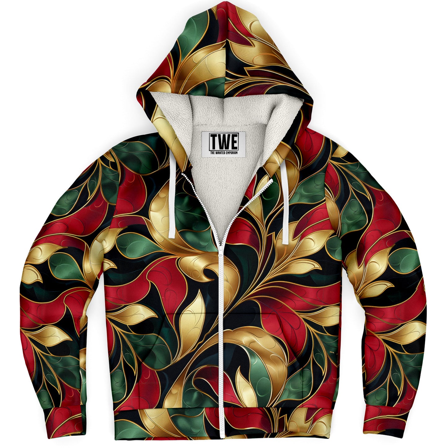 Elegant Flourish Microfleece Zip hoodie - AOP