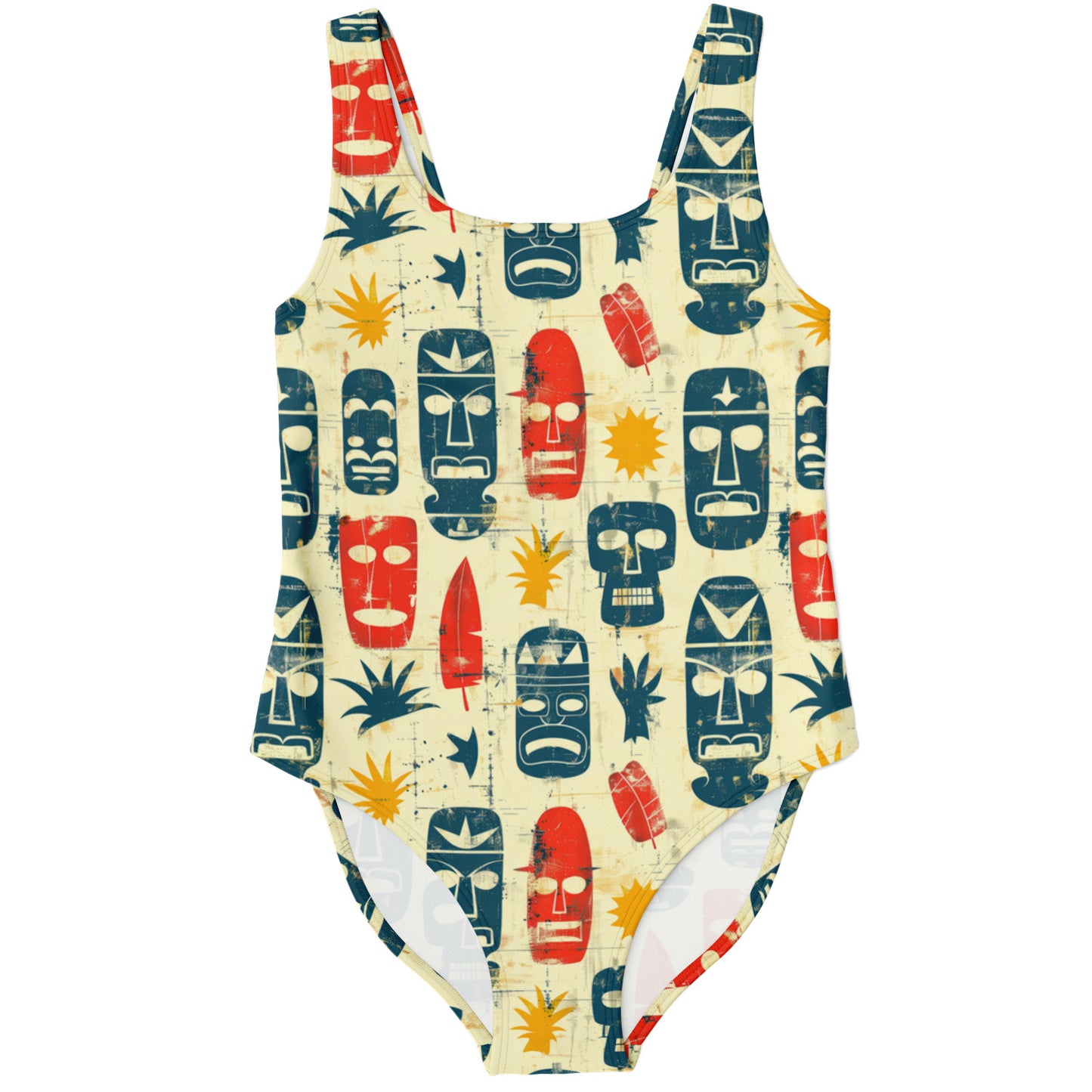 Tiki Totem Pattern Women's One-Piece Swimsuit - AOP