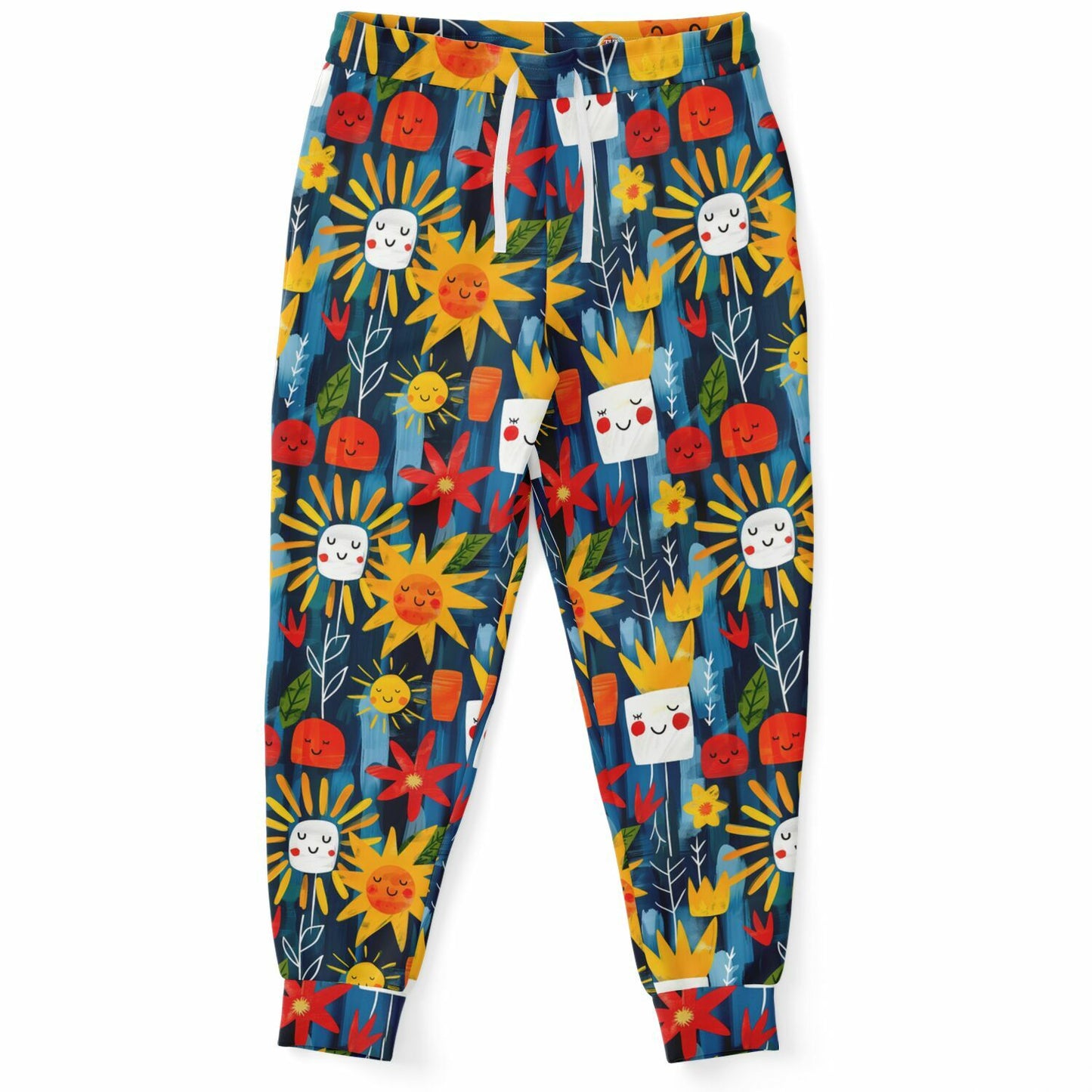 Whimsical Sunshine High-Waisted Joggers for Playful Loungewear - AOP