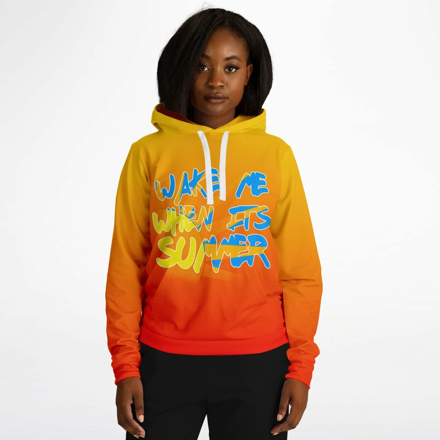 Vibrant 'Wake Me When It's Summer' Pullover Fashion Hoodie - Perfect for Sunny Vibes - AOP