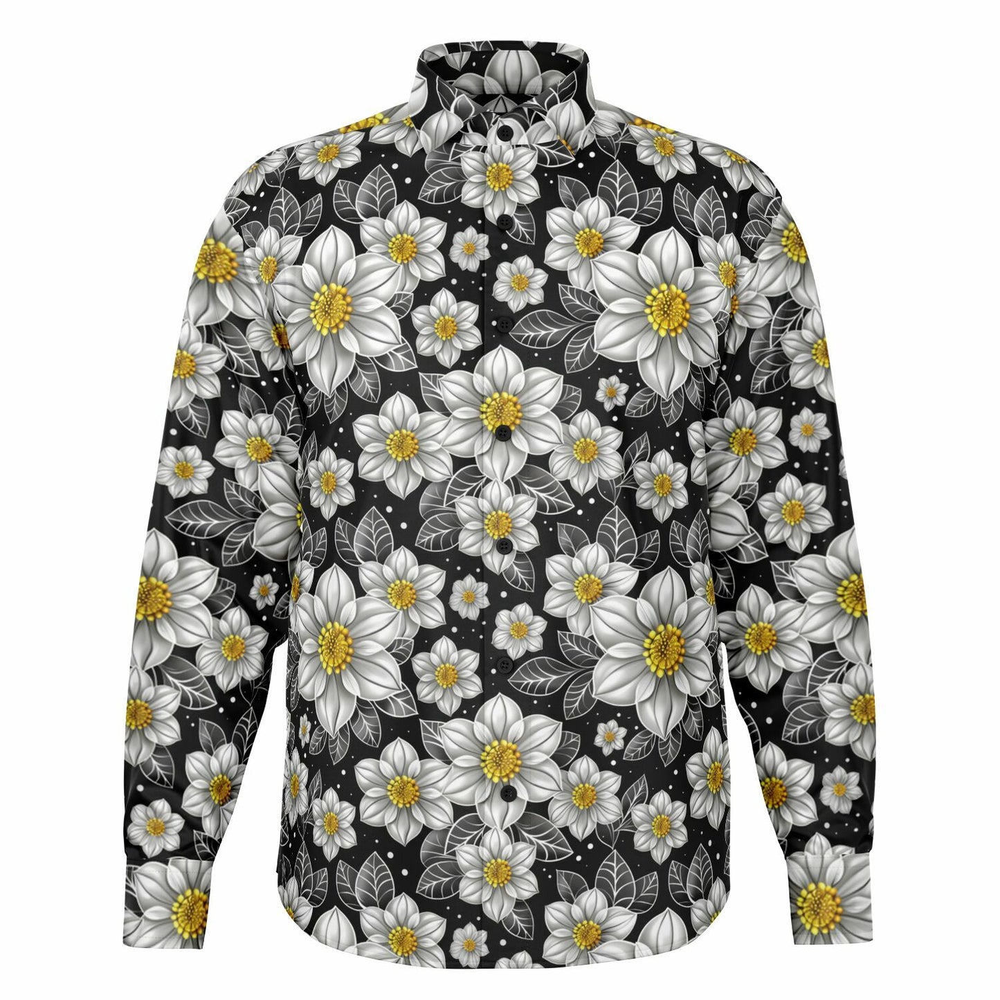 Floral Elegance Long Sleeve Button Down Shirt