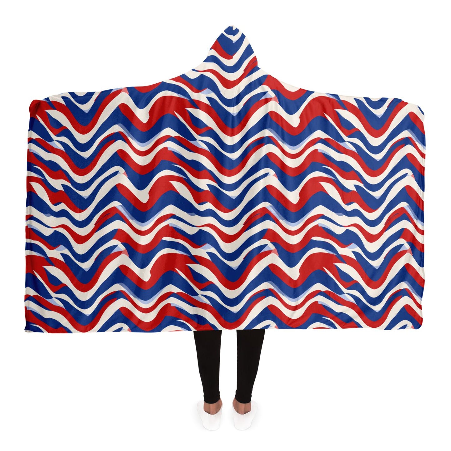 Patriotic Waves Hooded Blanket