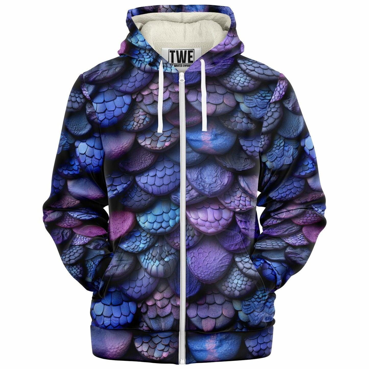 Mystic Dragon Scale Microfleece Zip hoodie - AOP