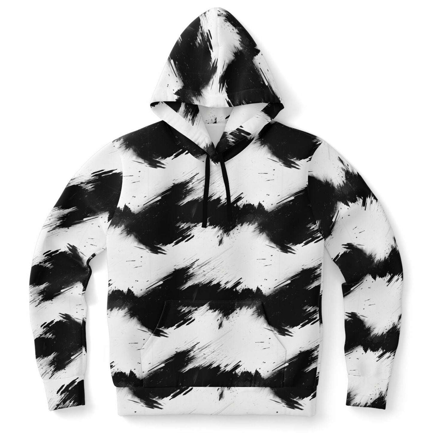 Monochrome Brushstroke Unisex Hoodie - AOP