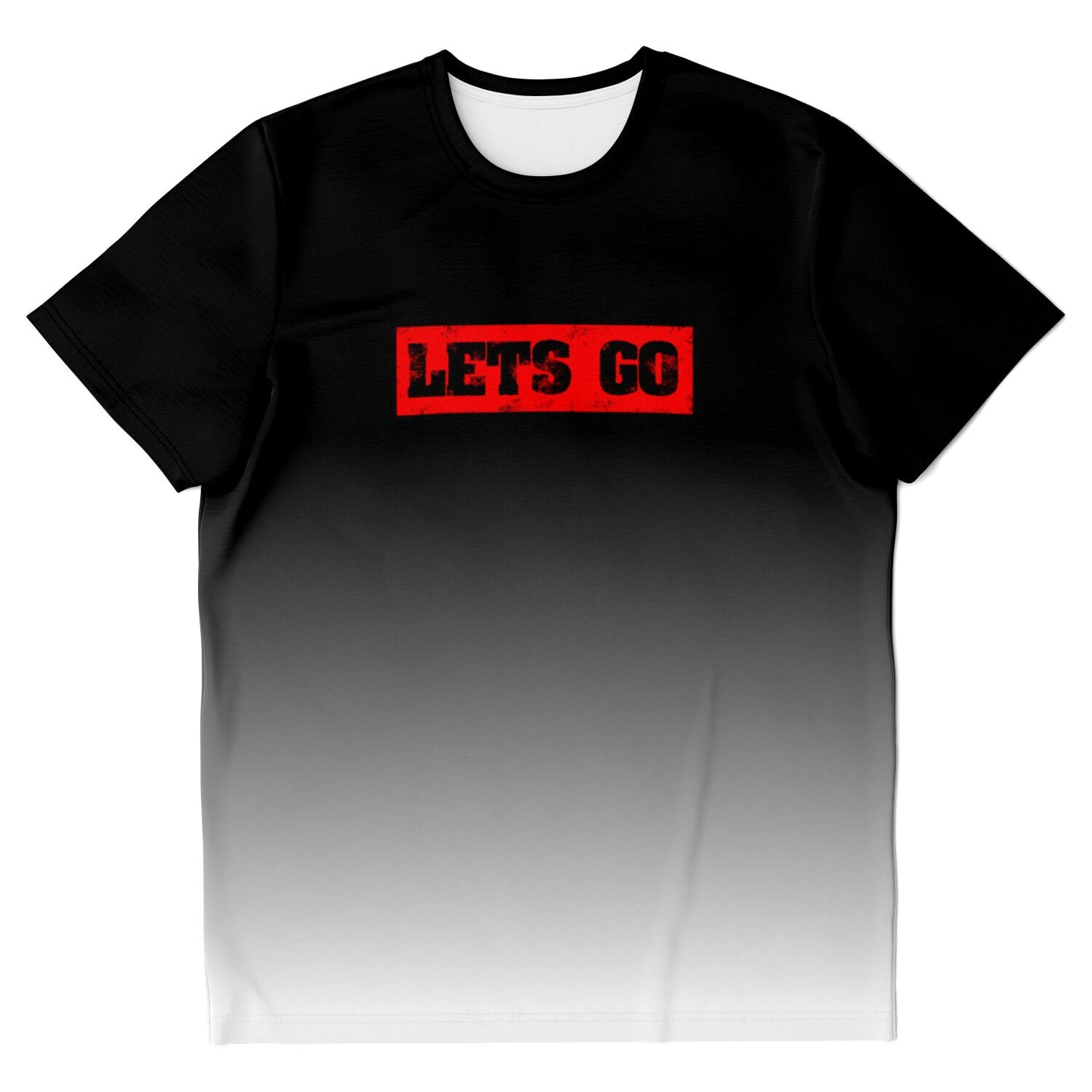 Gradient Black and White "Let's Go" Unisex T-Shirt