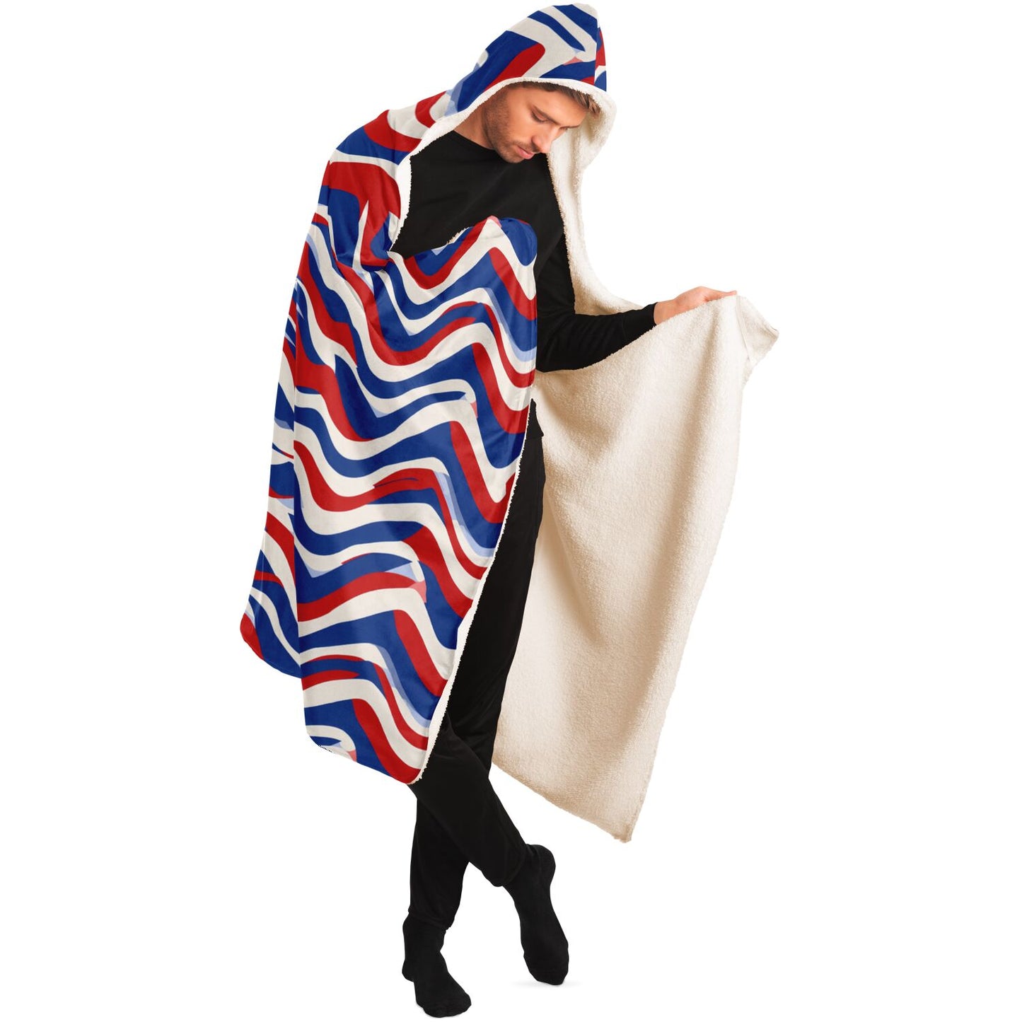 Patriotic Waves Hooded Blanket