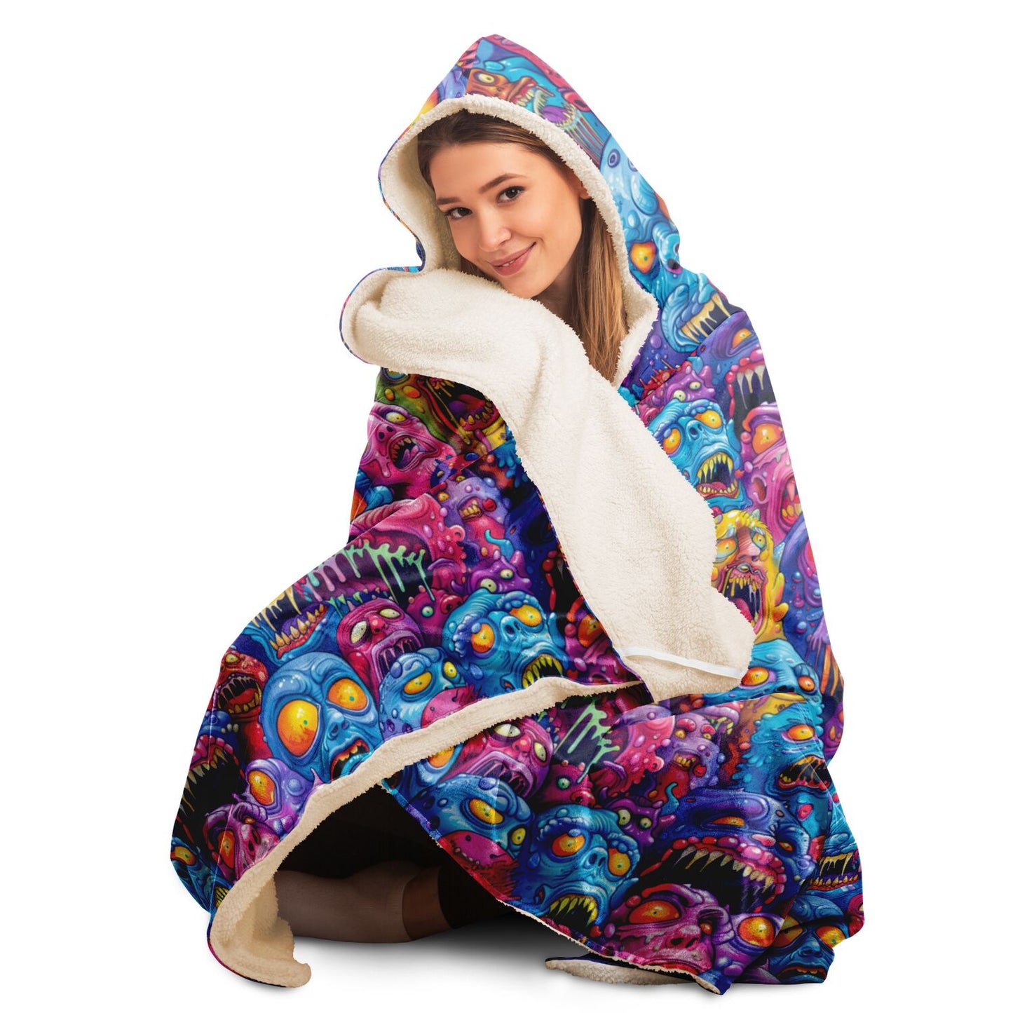 Colorful Monster Hooded Blanket