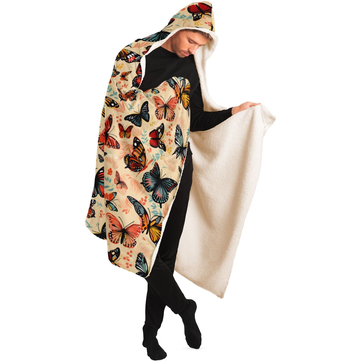 Butterfly Garden Hooded Blanket