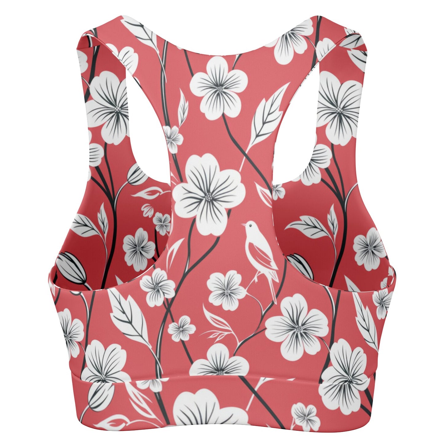 Floral Elegance Padded Sports Bra