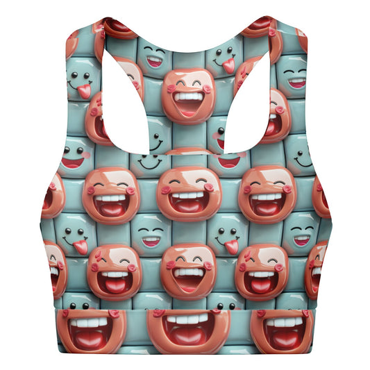 Emoji Fun Padded Sports Bra