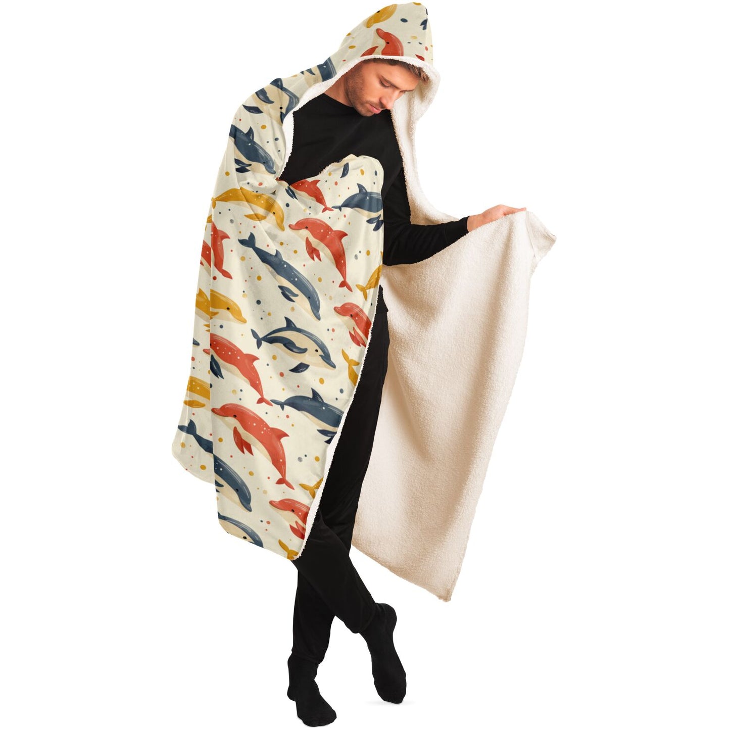 Cosy Dolphin Dance Hooded Blanket