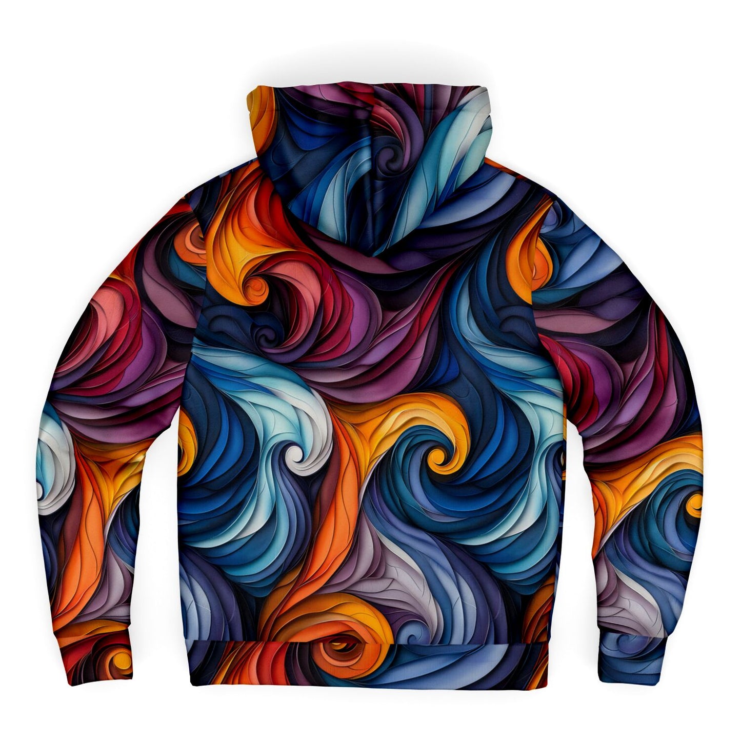 Abstract Swirl Microfleece Zip hoodie - AOP