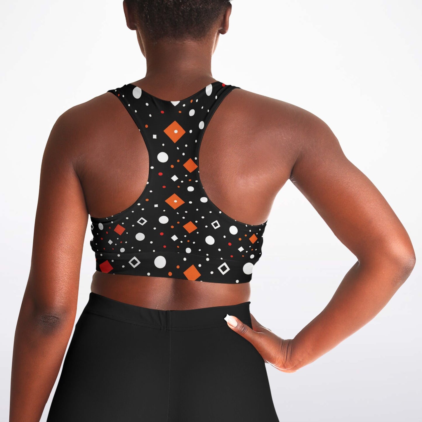 Bold Geometric Pattern Sports Bra