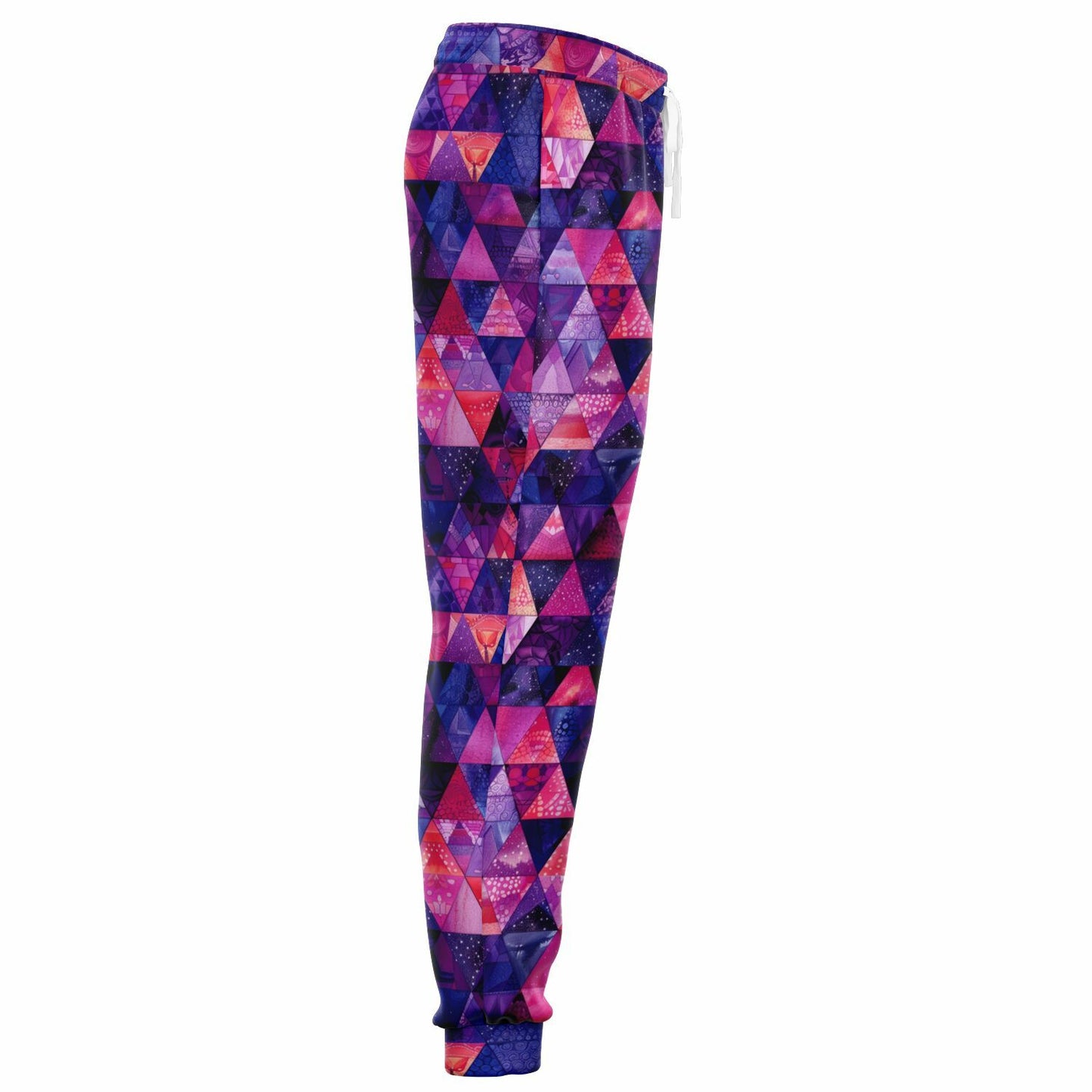 Geometric Prism High-Waisted Joggers for Stylish and Modern Loungewear - AOP