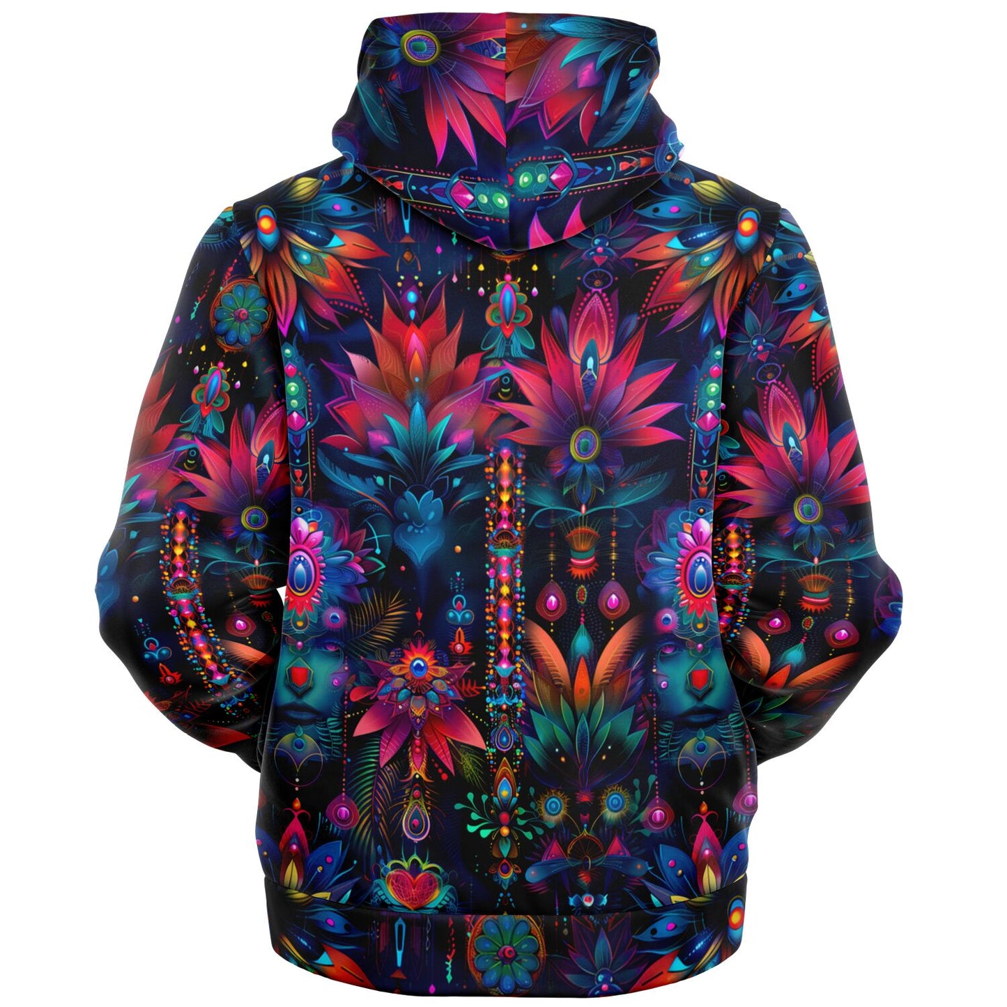 Neon Blossom Microfleece Zip hoodie - AOP